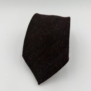 BIGI Cravatte Hand Woven 100% Wool Neck Tie Brown Red 3.25" Wide Italy